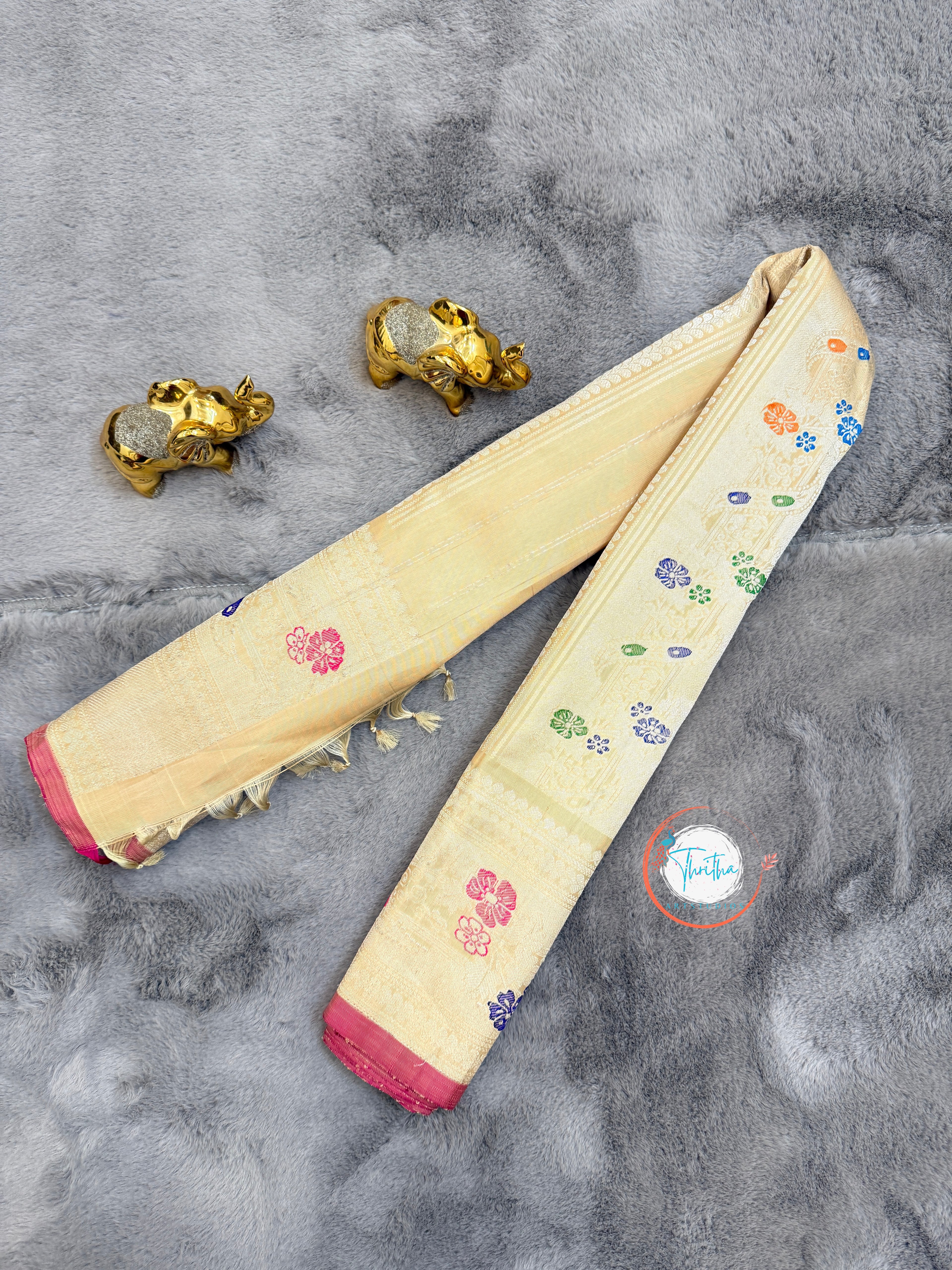 Premium Gadwal Meenakari Kuttu Designer - GA07ES004