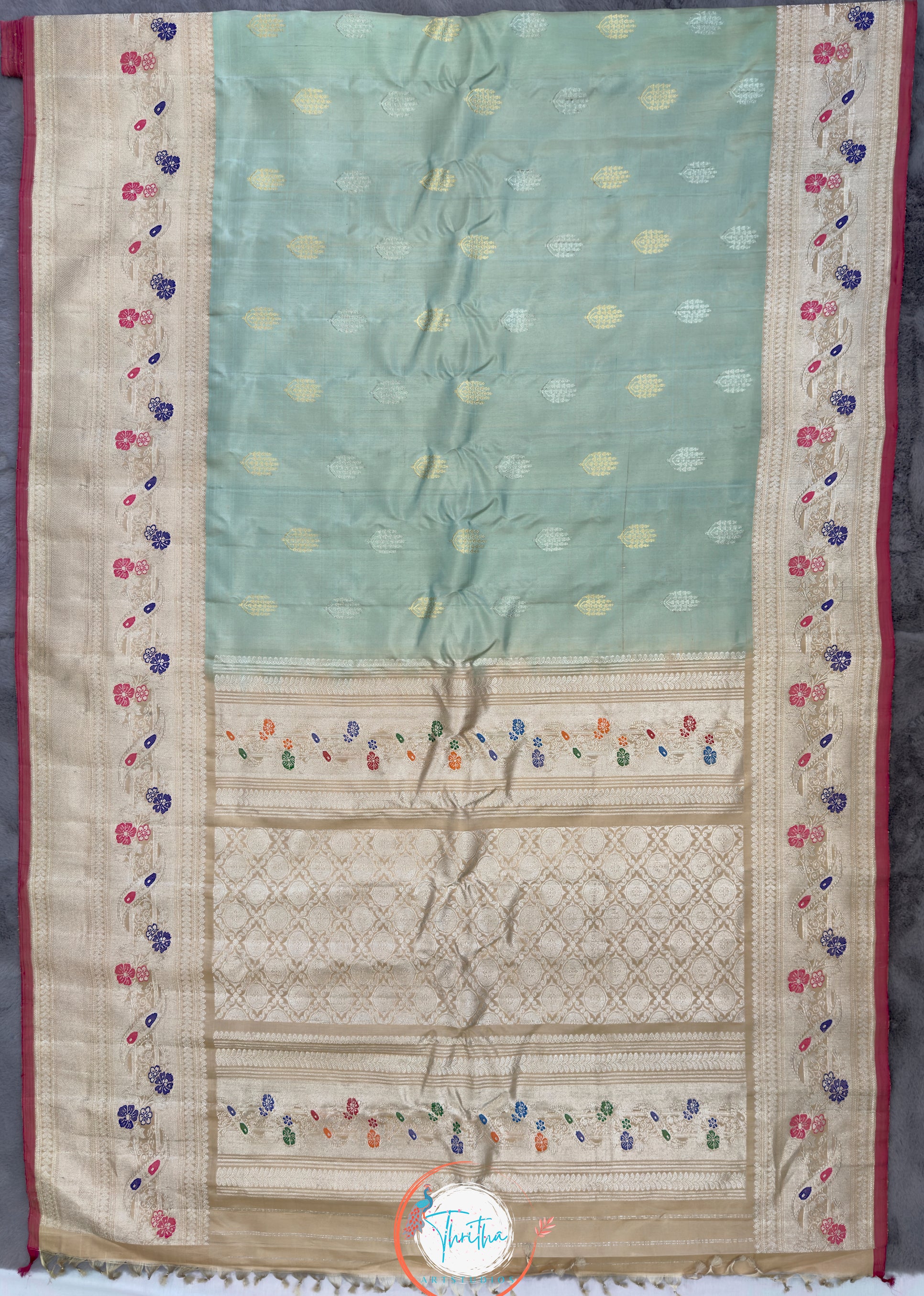 Premium Gadwal Meenakari Kuttu Designer - GA07ES004