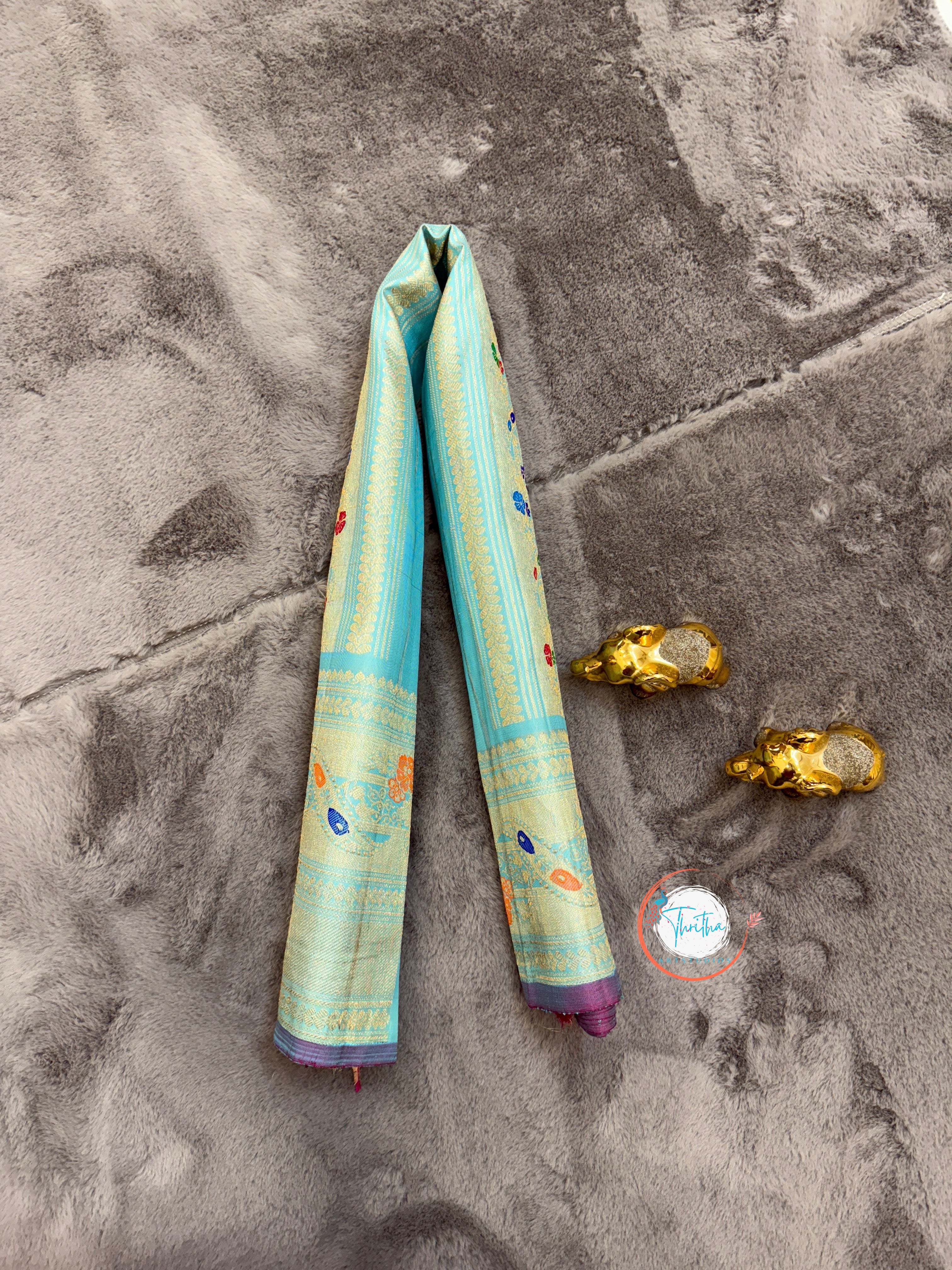 Premium Gadwal Meenakari Kuttu Designer - GA07ES006