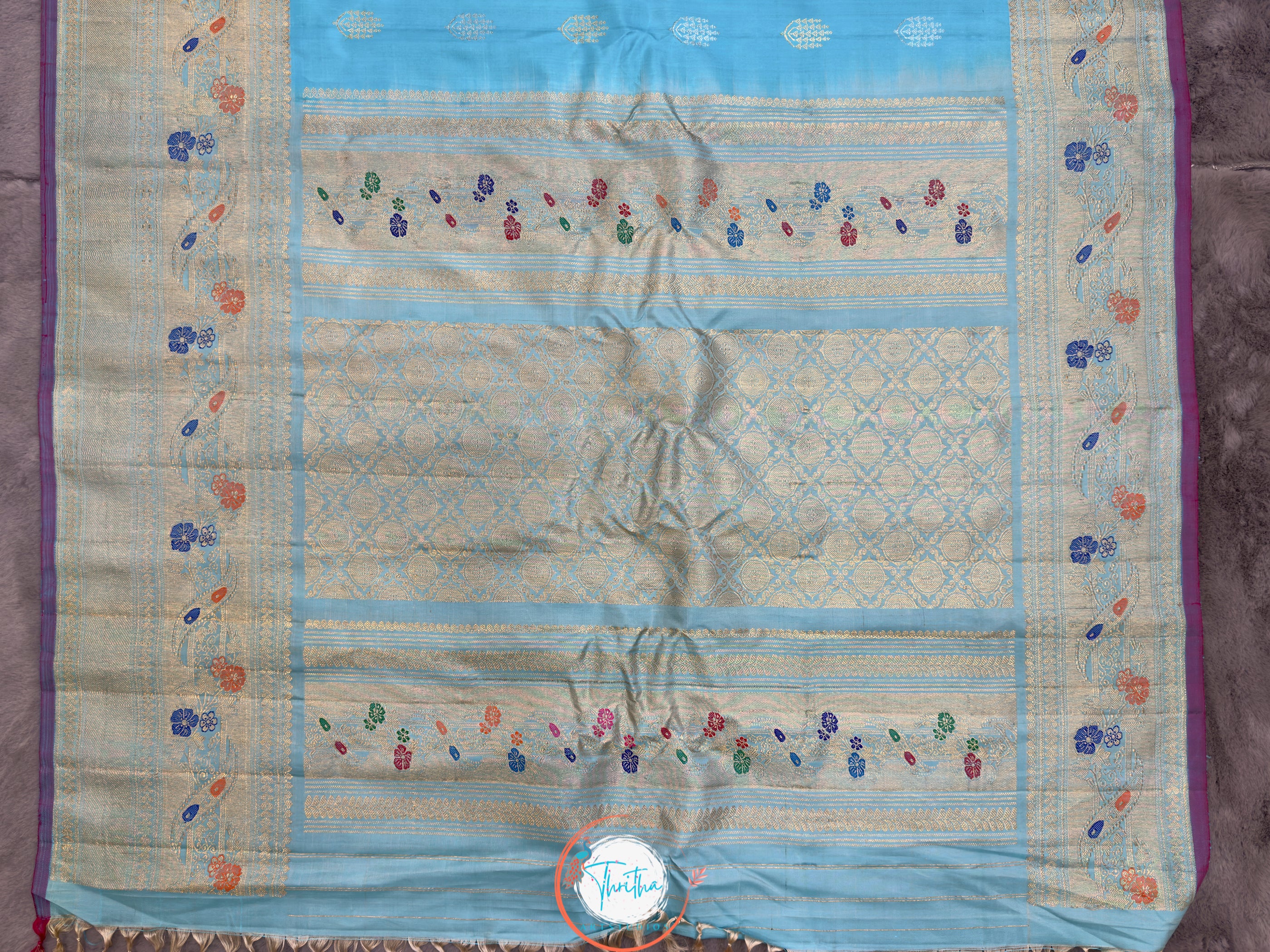 Premium Gadwal Meenakari Kuttu Designer - GA07ES006
