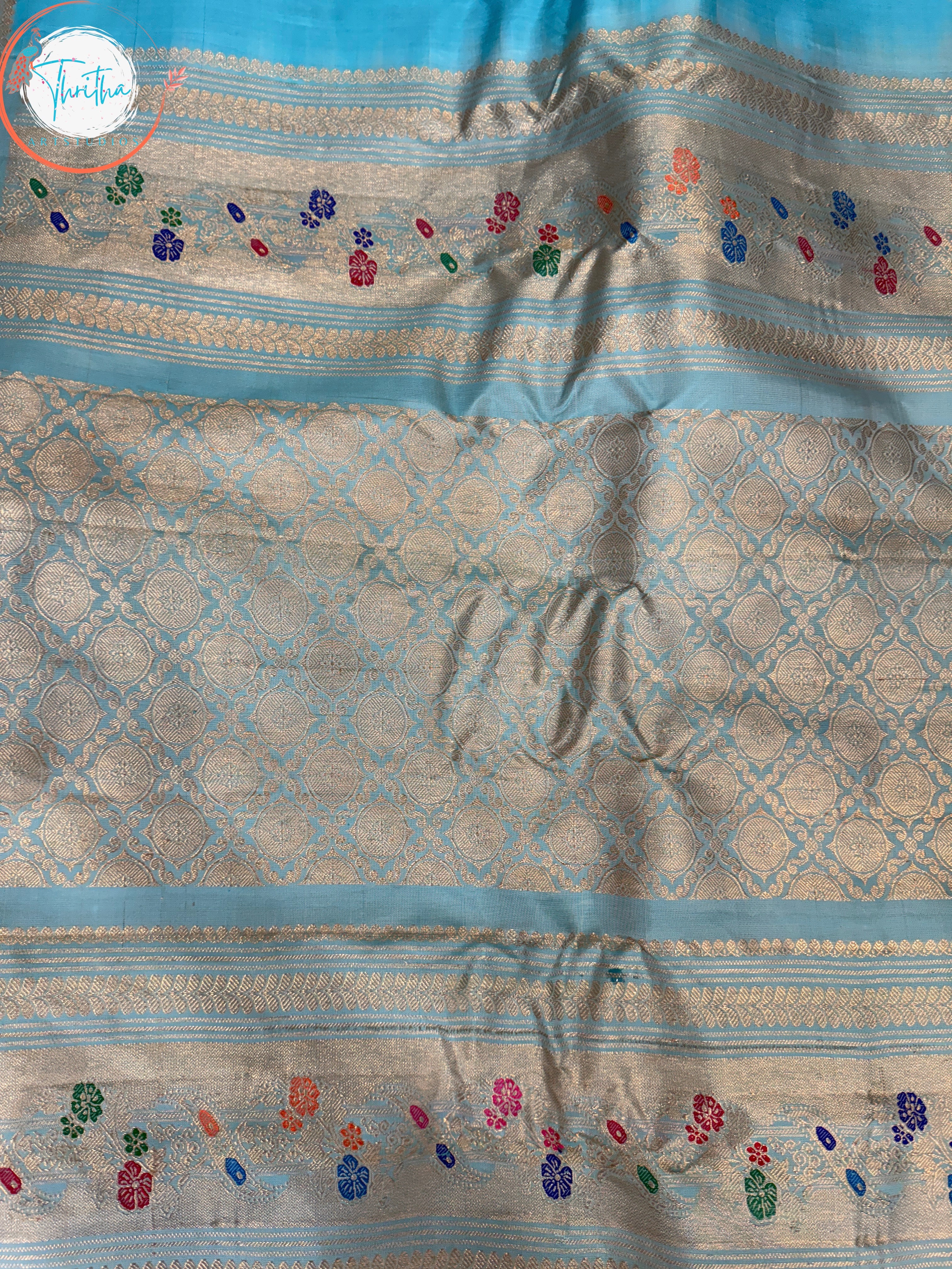 Premium Gadwal Meenakari Kuttu Designer - GA07ES006