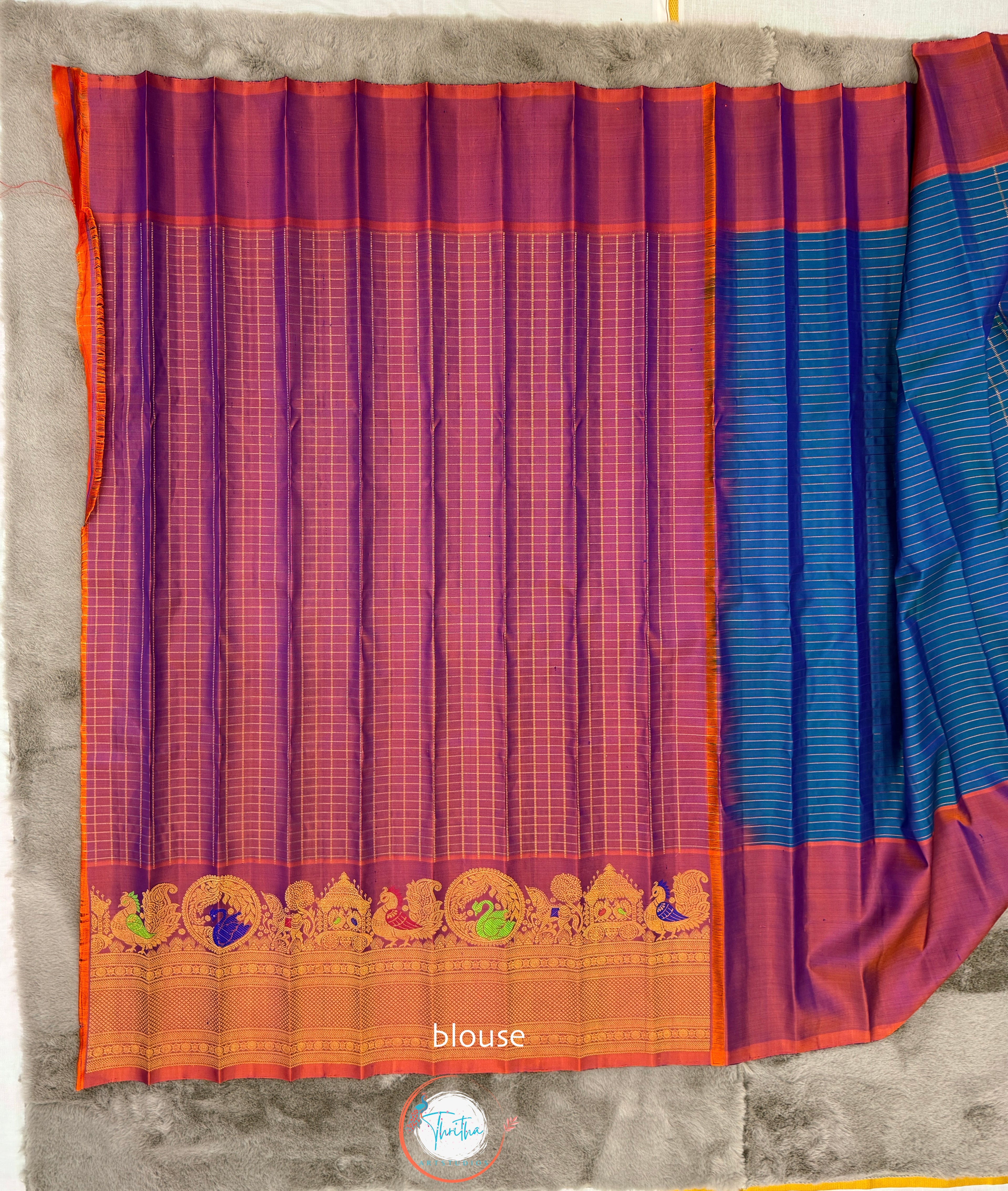 Meenakari - Checks - Premium Gadwal Silk - GA07RB004