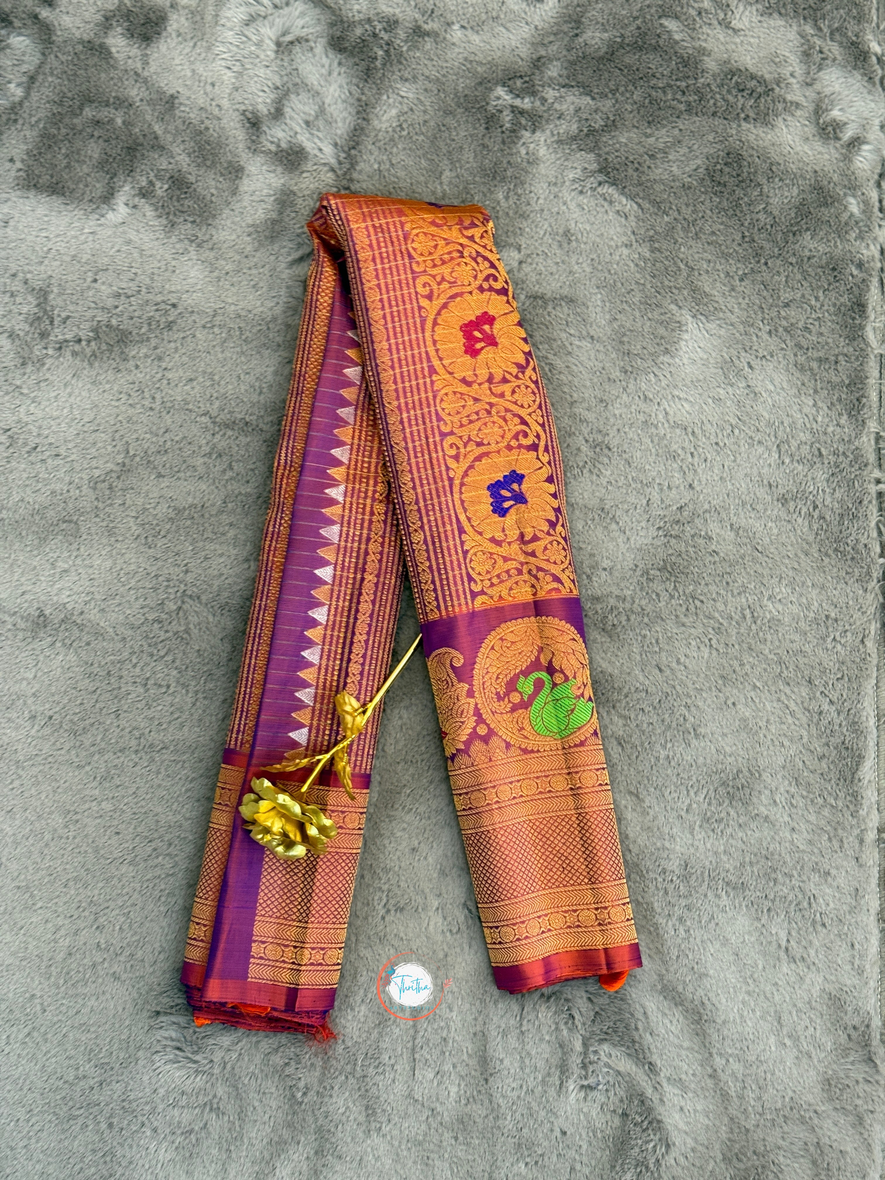Meenakari - Checks - Premium Gadwal Silk - GA07RB004