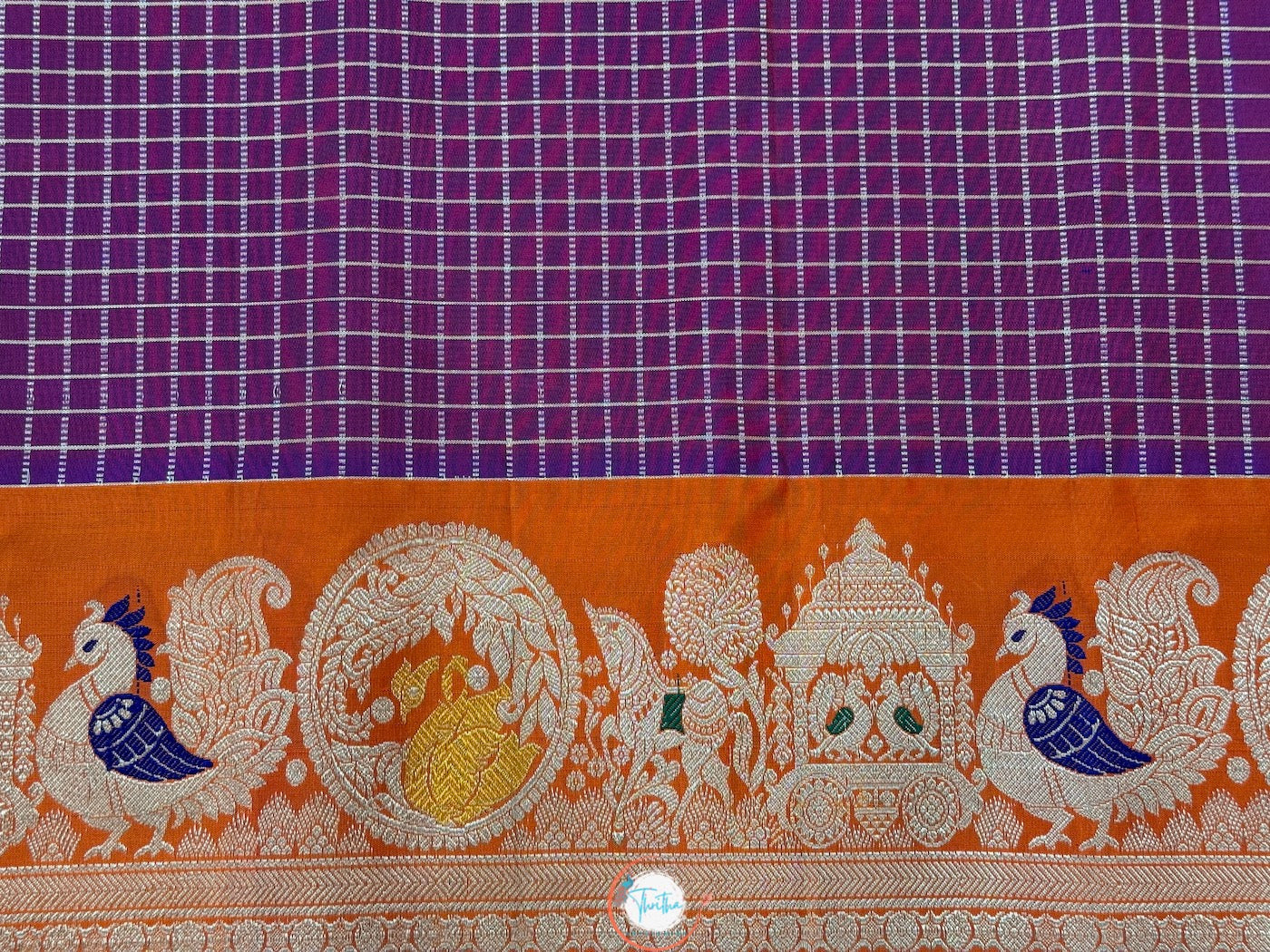 Meenakari- Checks - Premium Gadwal Silk - GA07RB005