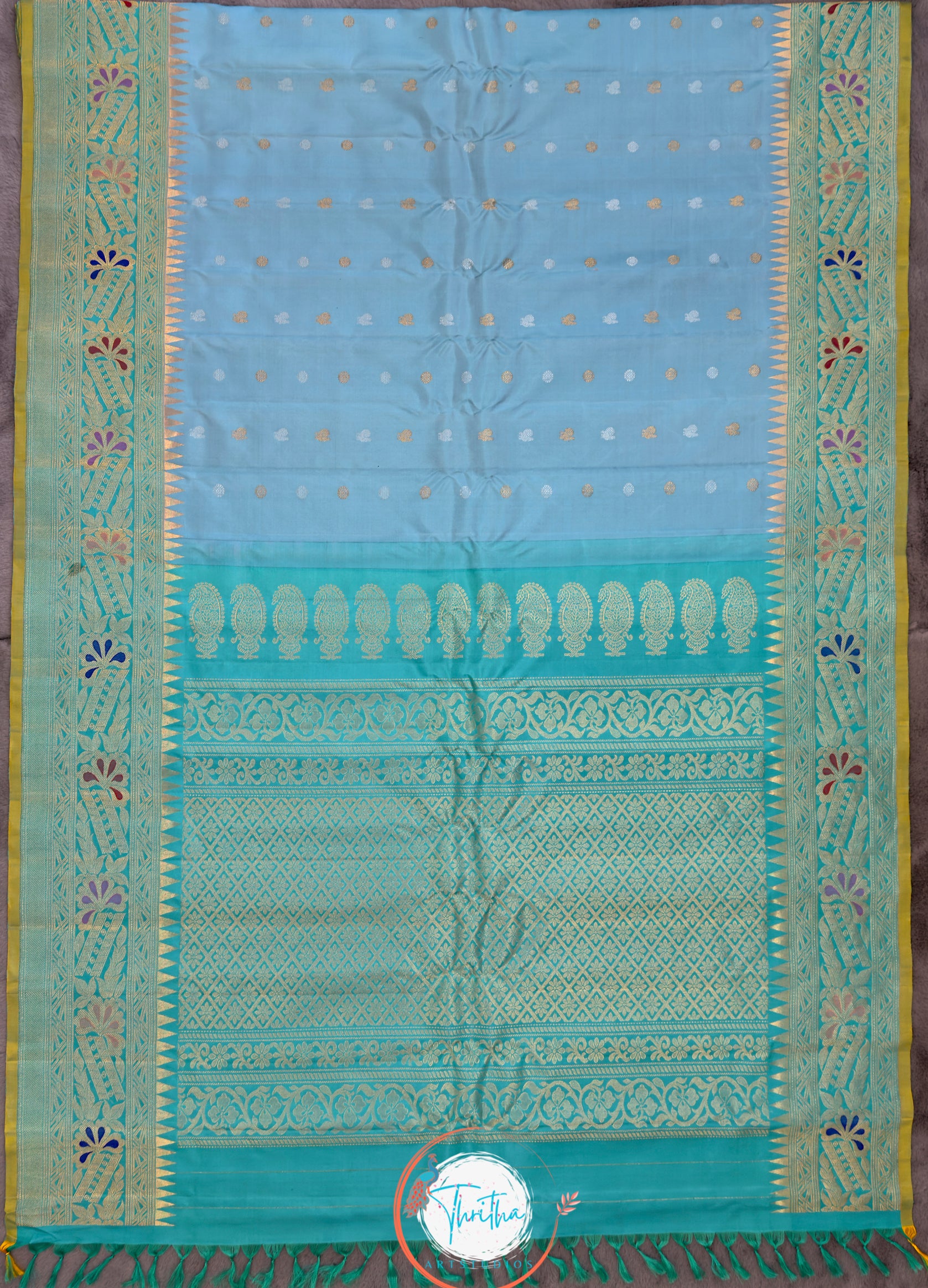 Gadwal Royal Meenakari Designer Border - GA07RB006
