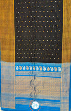 Premium Gadwal Turning Border - Black and Blue - GA07RB001